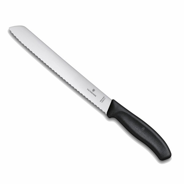 1 VICTORINOX Brotmesser Messer mit Wellenschliff / schwarz -- kostenloser Versand --