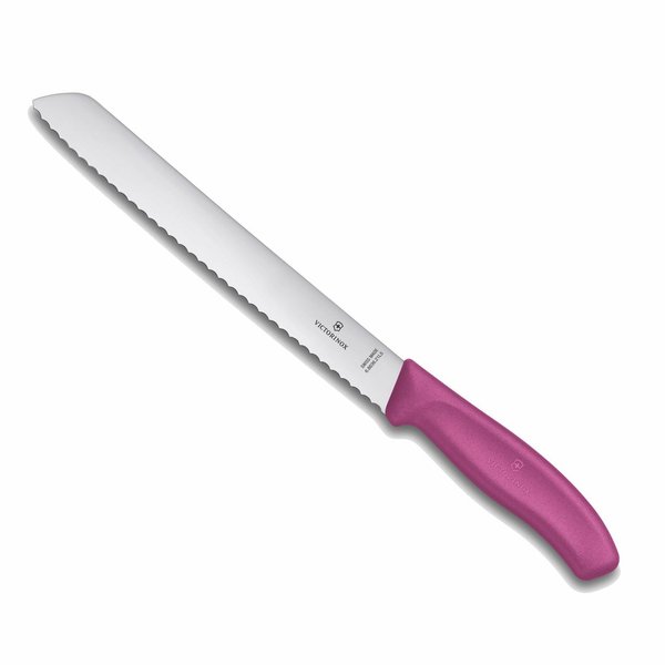 1 VICTORINOX Brotmesser Messer mit Wellenschliff / pink -- kostenloser Versand --