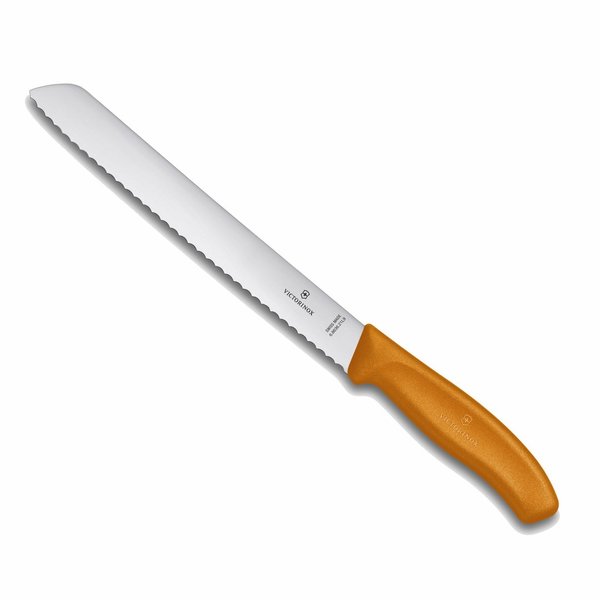 1 VICTORINOX Brotmesser Messer mit Wellenschliff / orange -- kostenloser Versand --