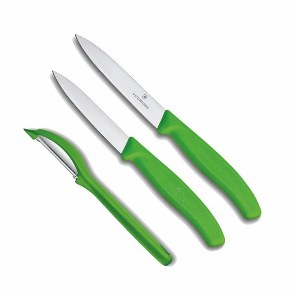 VICTORINOX 3tlg. Küchenset  Gemüsemesser Küchenmesser N Schäler . grün