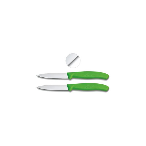 Victorinox 1/2/4/6er Set Gemüsemesser Küchenmesser 8cm mittelspitz   glatte Klinge  grün