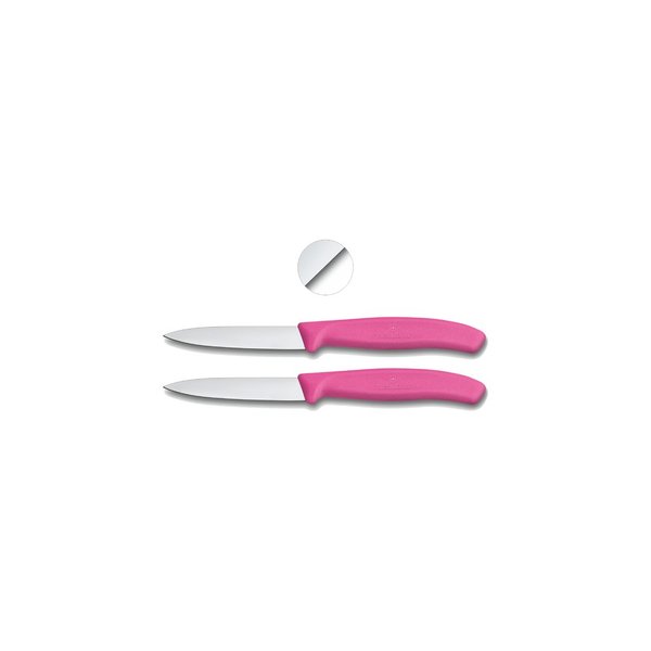 Victorinox 1/2/4/6er Set Gemüsemesser Küchenmesser 8cm mittelspitz   glatte Klinge  pink
