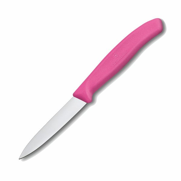 Gemüsemesser Küchenmesser 8cm mittelspitz   glatte Klinge  pink