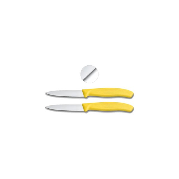 Victorinox 1/2/4/6er Set Gemüsemesser Küchenmesser 8cm mittelspitz   glatte Klinge  gelb