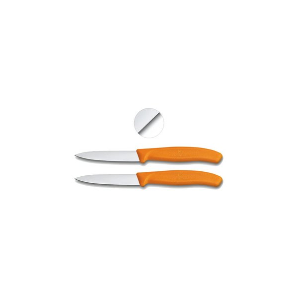 Victorinox 1/2/4/6er Set Gemüsemesser Küchenmesser 8cm mittelspitz   glatte Klinge  orange