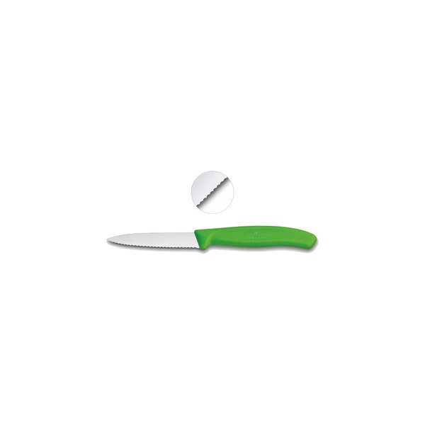 Victorinox 1/2/4/6er Set Gemüsemesser Küchenmesser 8cm mittelspitz   Wellenschliff Klinge  grün