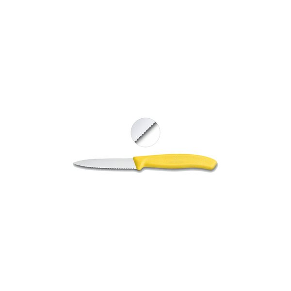 Victorinox 1/2/4/6er Set Gemüsemesser Küchenmesser 8cm mittelspitz   Wellenschliff Klinge  gelb