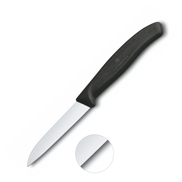 Gemüsemesser Küchenmesser 8cm gerader Schnitt   glatte Klinge  schwarz