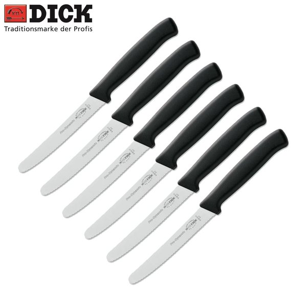 6 x F. DICK Tomatenmesser Messer Küchenmesser Brötchenmesser . schwarz