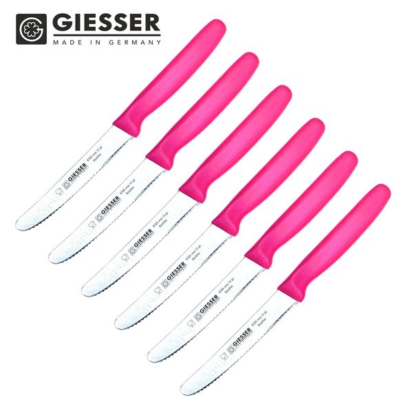 6 x GIESSER Tomatenmesser Messer Küchenmesser Brötchenmesser Universalmesser . pink