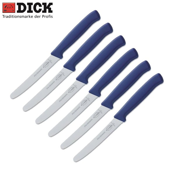 6 x F. DICK Tomatenmesser Messer Küchenmesser Brötchenmesser . blau