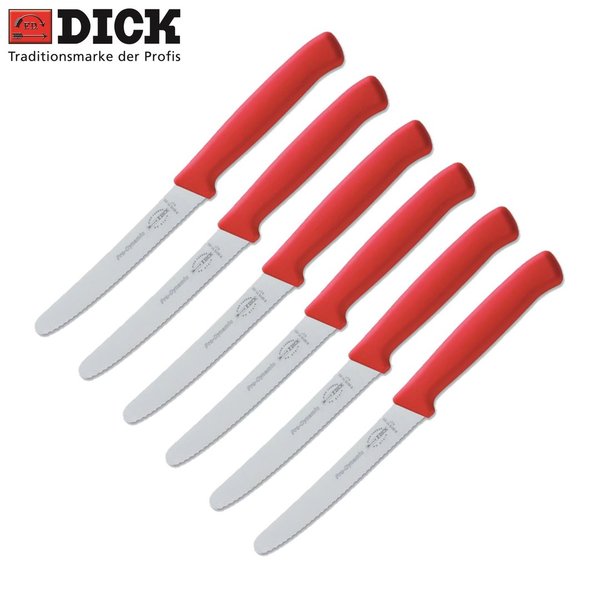 6 x F. DICK Tomatenmesser Messer Küchenmesser Brötchenmesser . rot