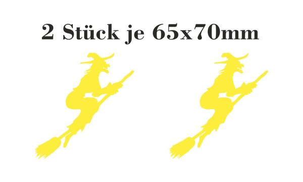 2 Aufkleber Sticker Hexe auf Besen Witch Harz Brocken Brockenhexe - kosenloser Versand -