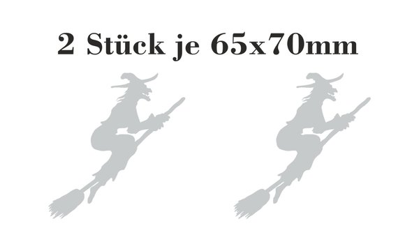 2 Aufkleber Sticker Hexe auf Besen Witch Harz Brocken Brockenhexe - kosenloser Versand -